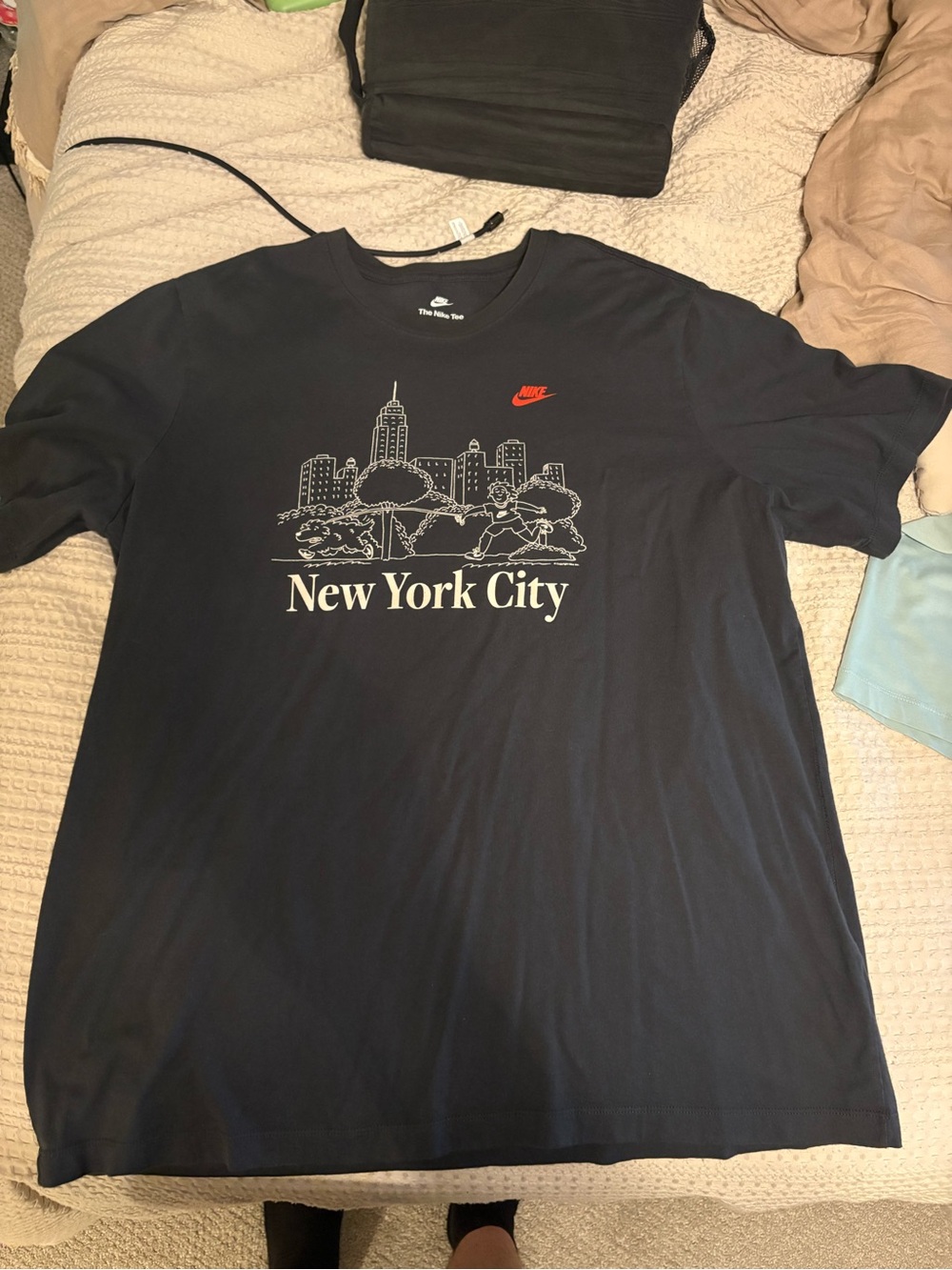 Nike Black graphite color New York City Graphic Tee with Red Swoosh